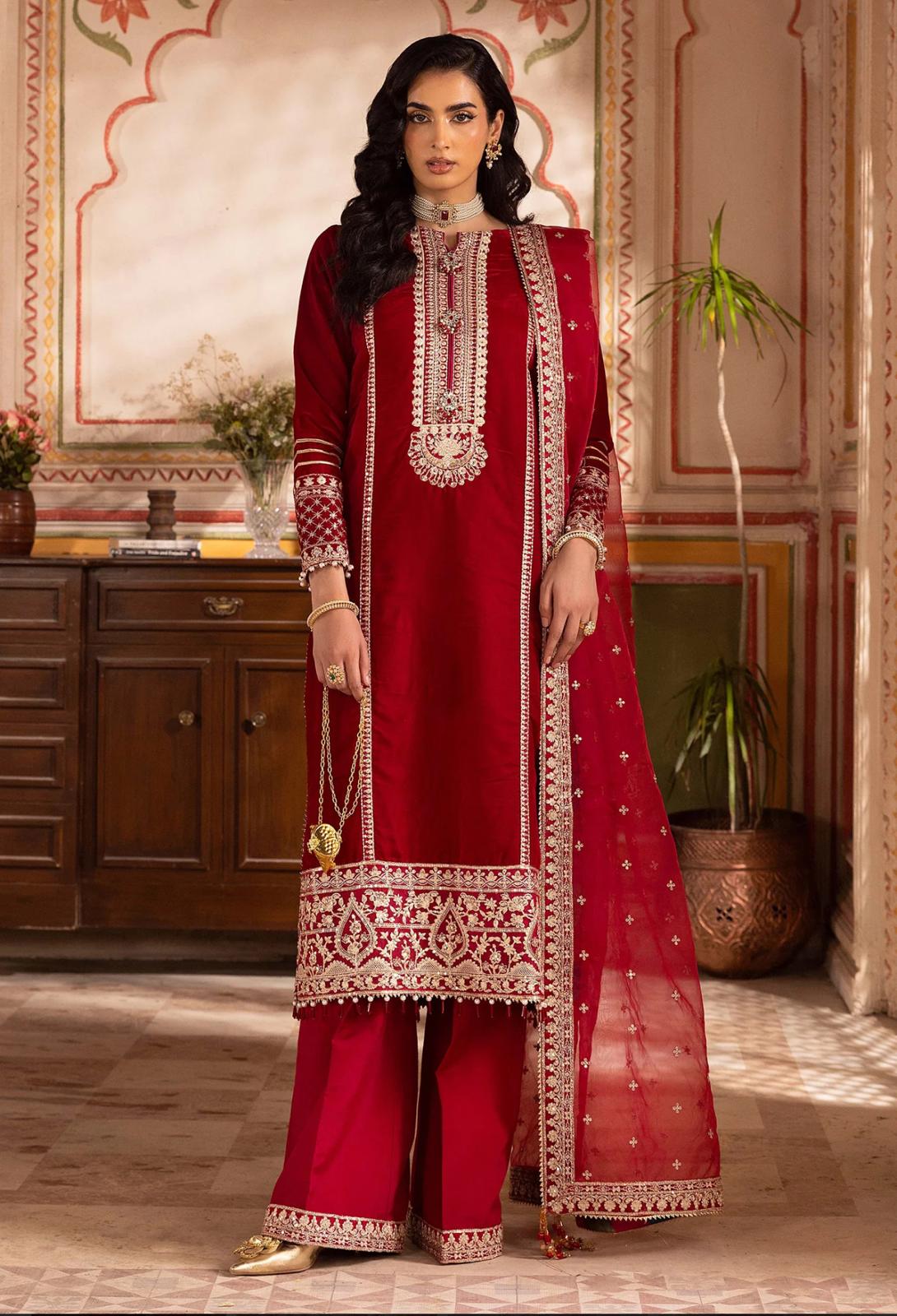 ROSE- 3 pieces Embroidered Velvet Collection