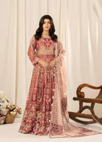ZARKASH-3 pieces Embroidered Net Maxi Dress