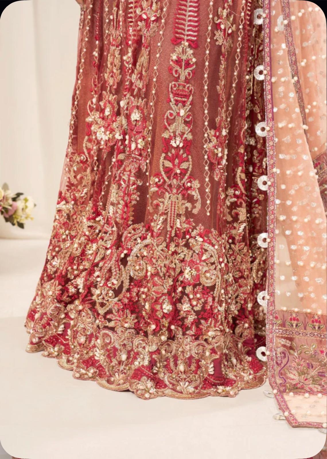 ZARKASH-3 pieces Embroidered Net Maxi Dress