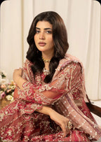 ZARKASH-3 pieces Embroidered Net Maxi Dress