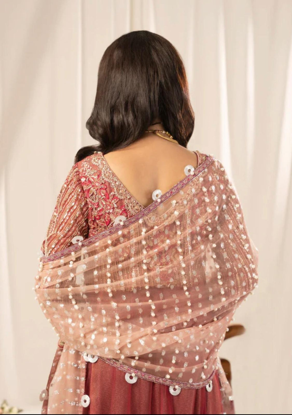 ZARKASH-3 pieces Embroidered Net Maxi Dress