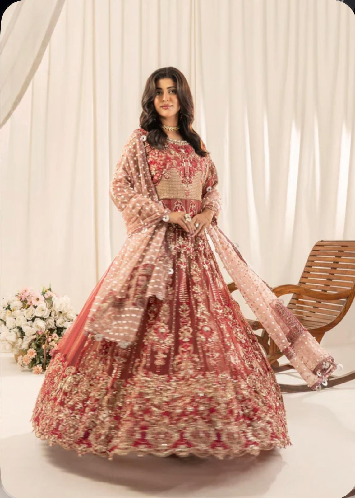 ZARKASH-3 pieces Embroidered Net Maxi Dress