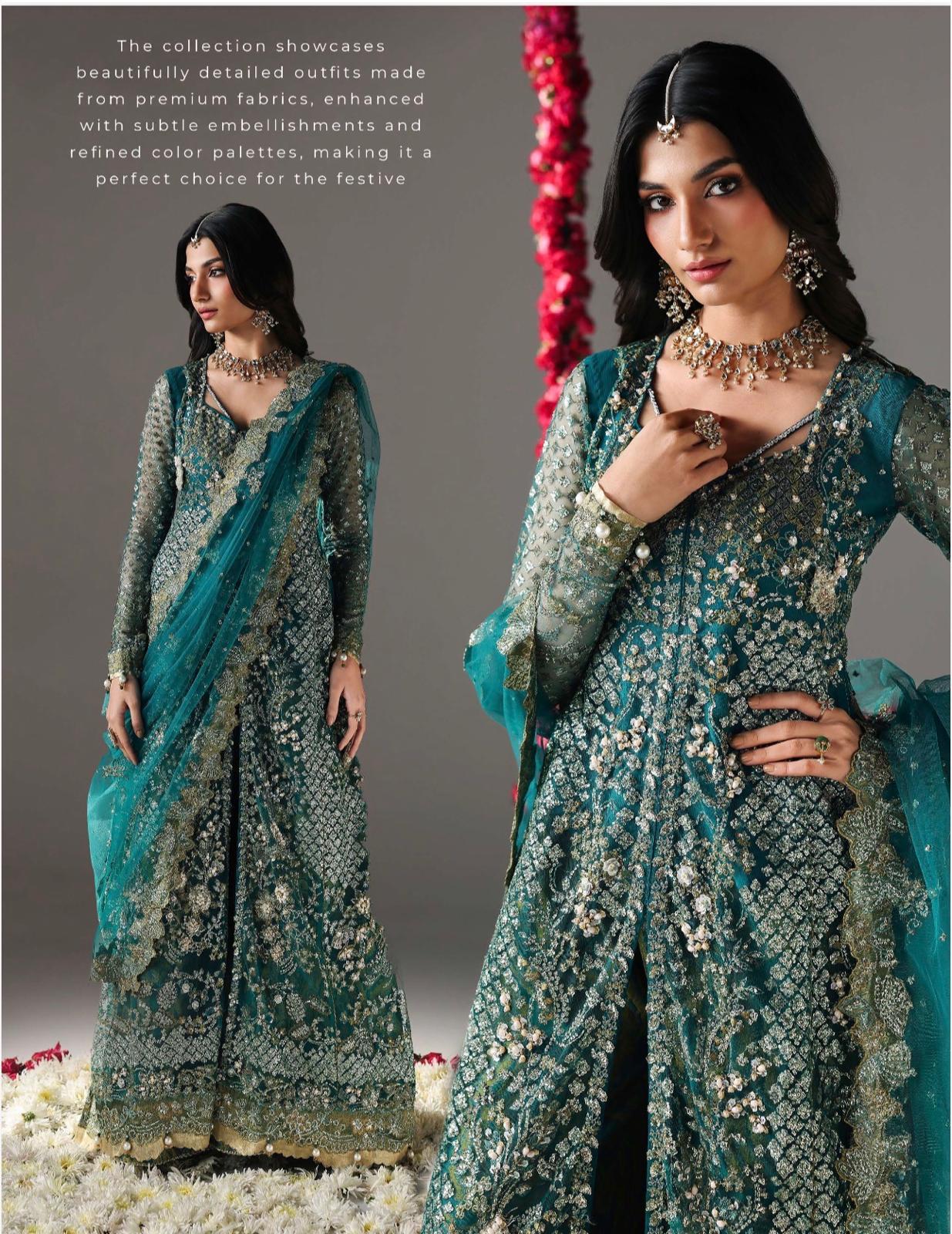 HIBA- 3 pieces Luxury Embroidered Maxi Dress