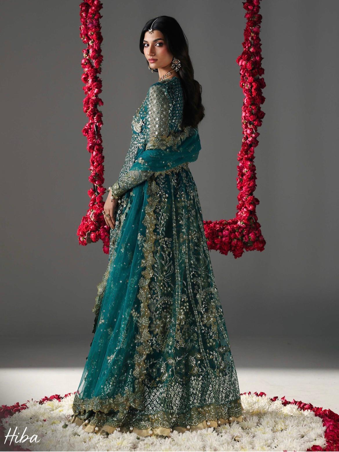HIBA- 3 pieces Luxury Embroidered Maxi Dress