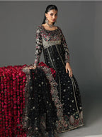 FIZZA-3 pieces Luxury Embroidered Silk maxi dress