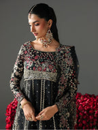 FIZZA-3 pieces Luxury Embroidered Silk maxi dress