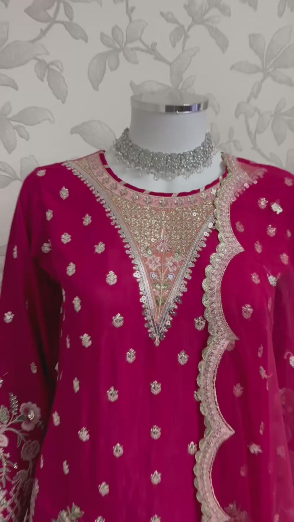 ETHNIC LUX- 3 piece Embroidered viscose Suit