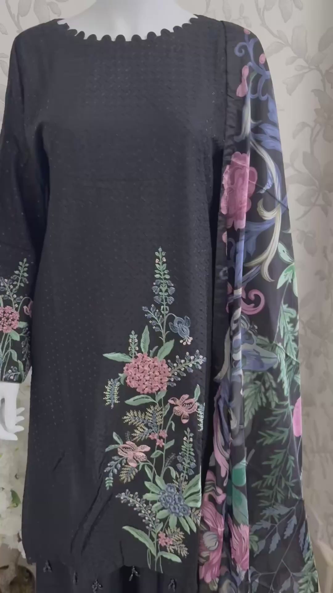 M Prints 2B inspired Embroidered 3-Piece Suit | Pakistani Designer Dress