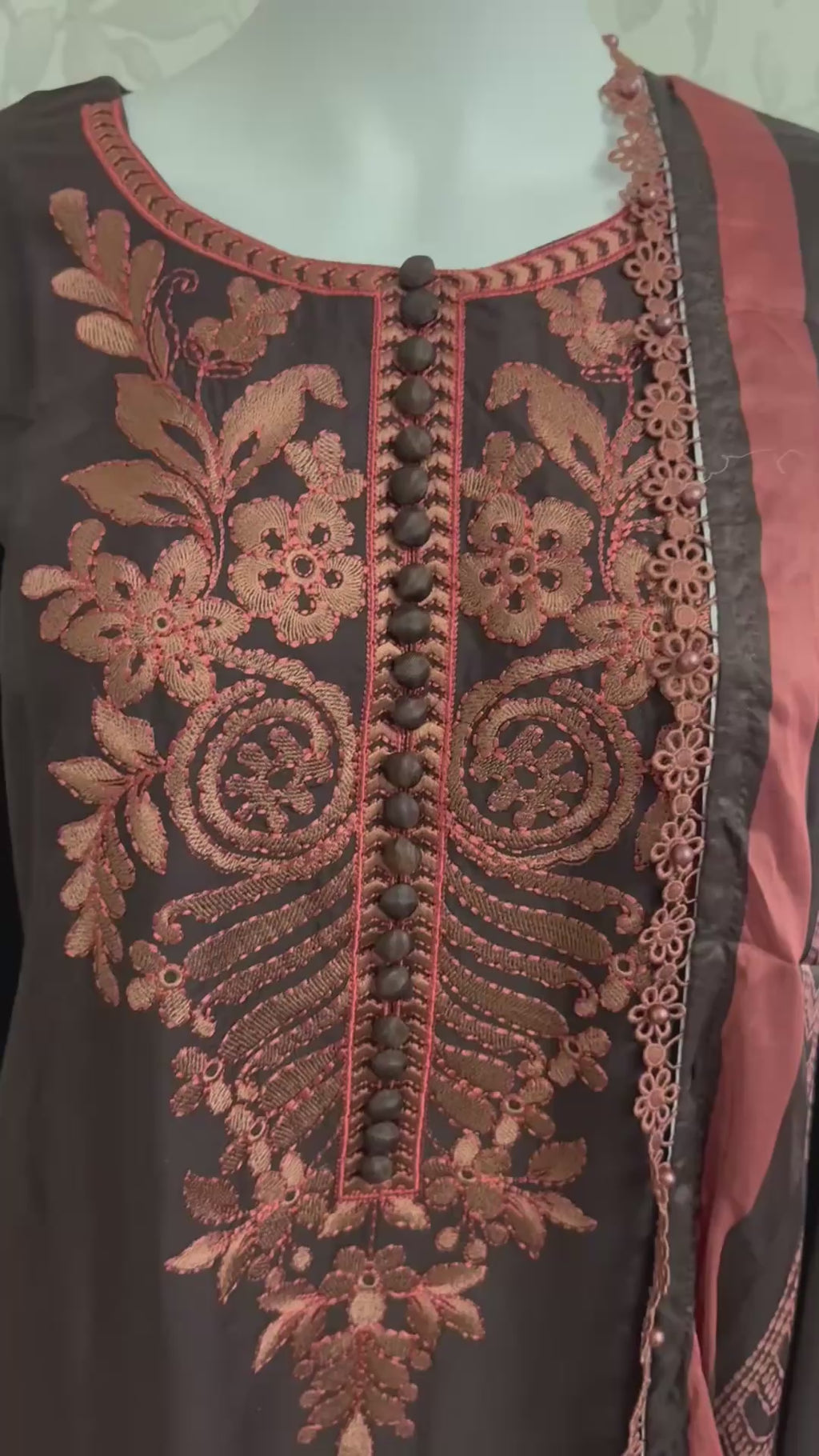 M Prints 4A inspired Embroidered 3-Piece Suit | Pakistani Designer Dress