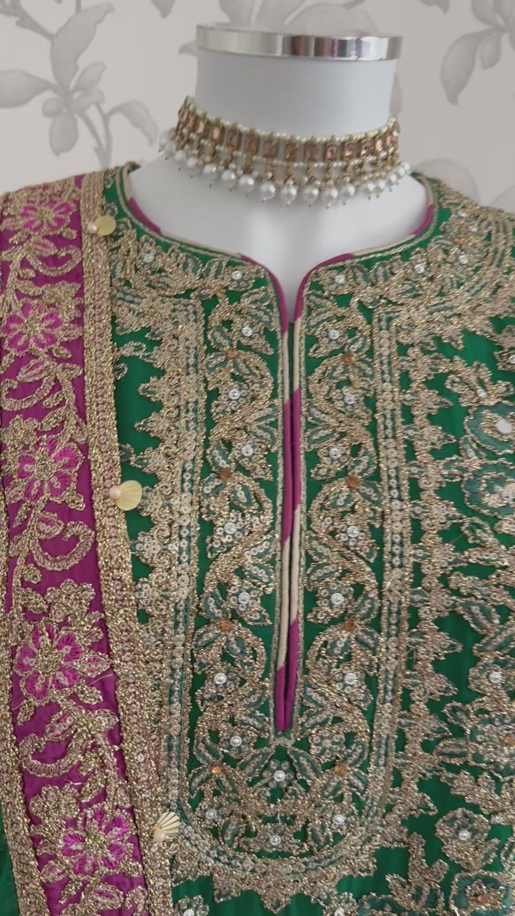 ALANI Emerald Green- 3 pieces heavy Embroidered suit