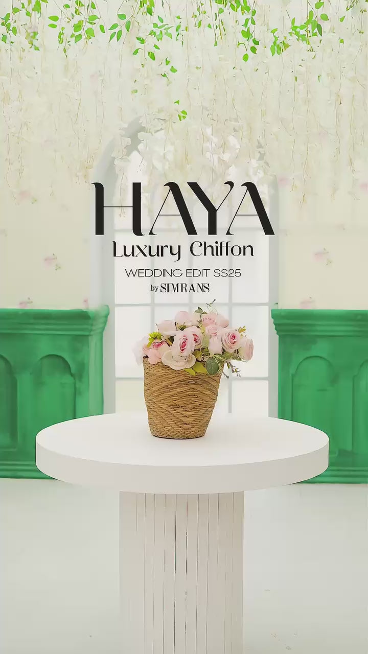 HAYA- 3 pcs embroidered chiffon suit with heavy embroidered organza duppatta