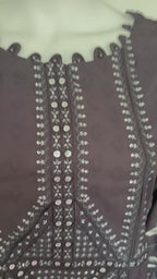 Charcoal Bloom- 3 piece Luxury Embroidered Suit