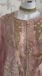 ALANI Blush Pink- 3 pieces Embroidered chiffon Suit