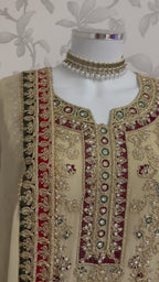 AYLAA- 3 piece heavy Embroidered Chiffon Suit
