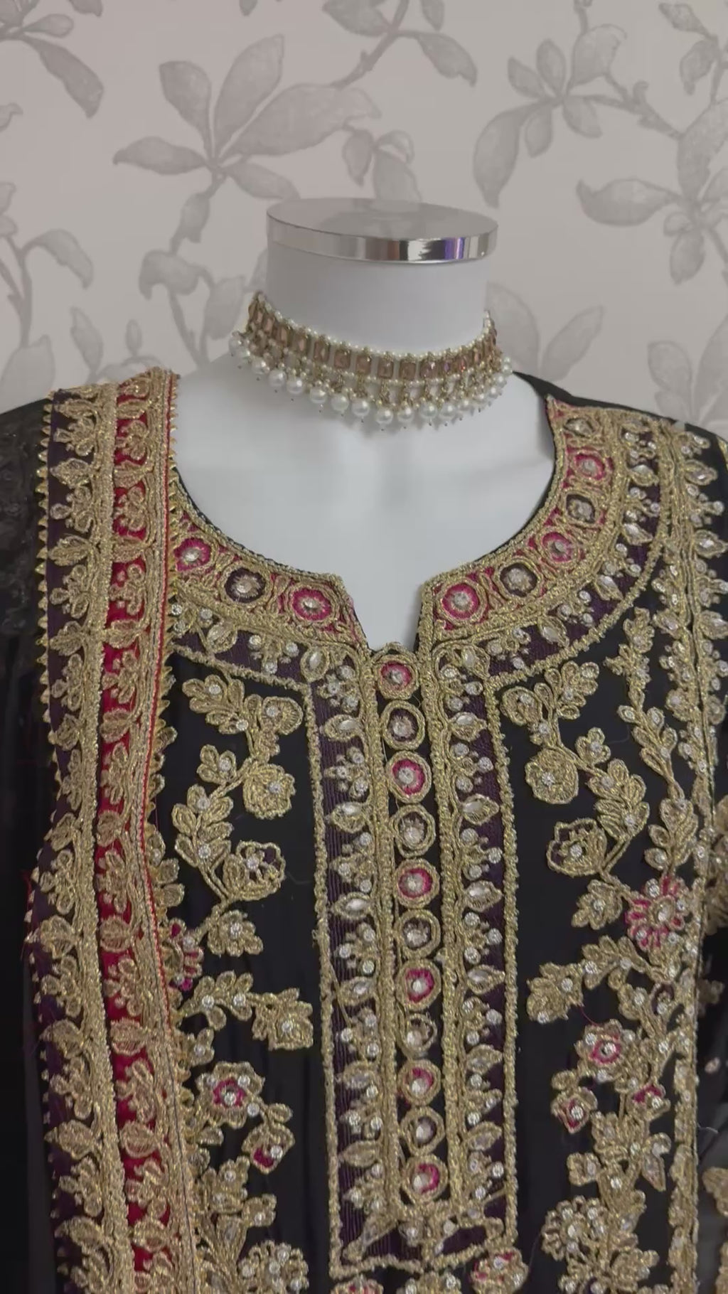 AYLAA- 3 piece heavy Embroidered Chiffon Suit