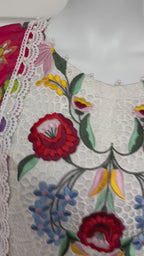 Ivory Bloom- 3 piece Luxury Embroidered Lawn Suit