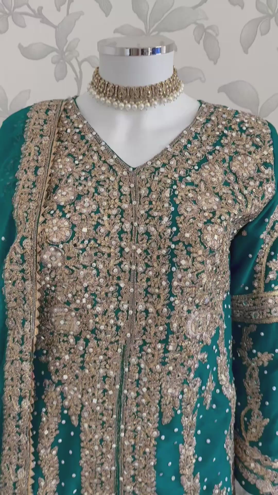 AFREEN - 3 piece embroidered Chiffon wedding Suit