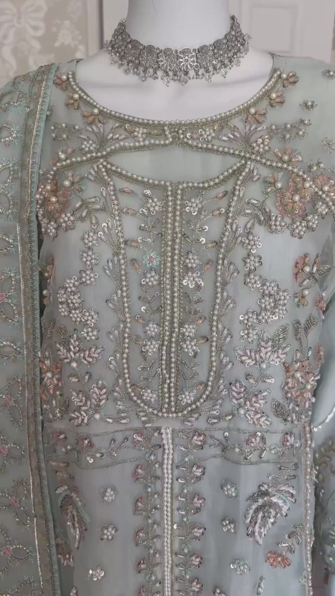 LYARA- 3 piece Embroidered soft organza suit