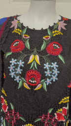 Midnight Bloom- 3 piece Luxury Embroidered Lawn Suit