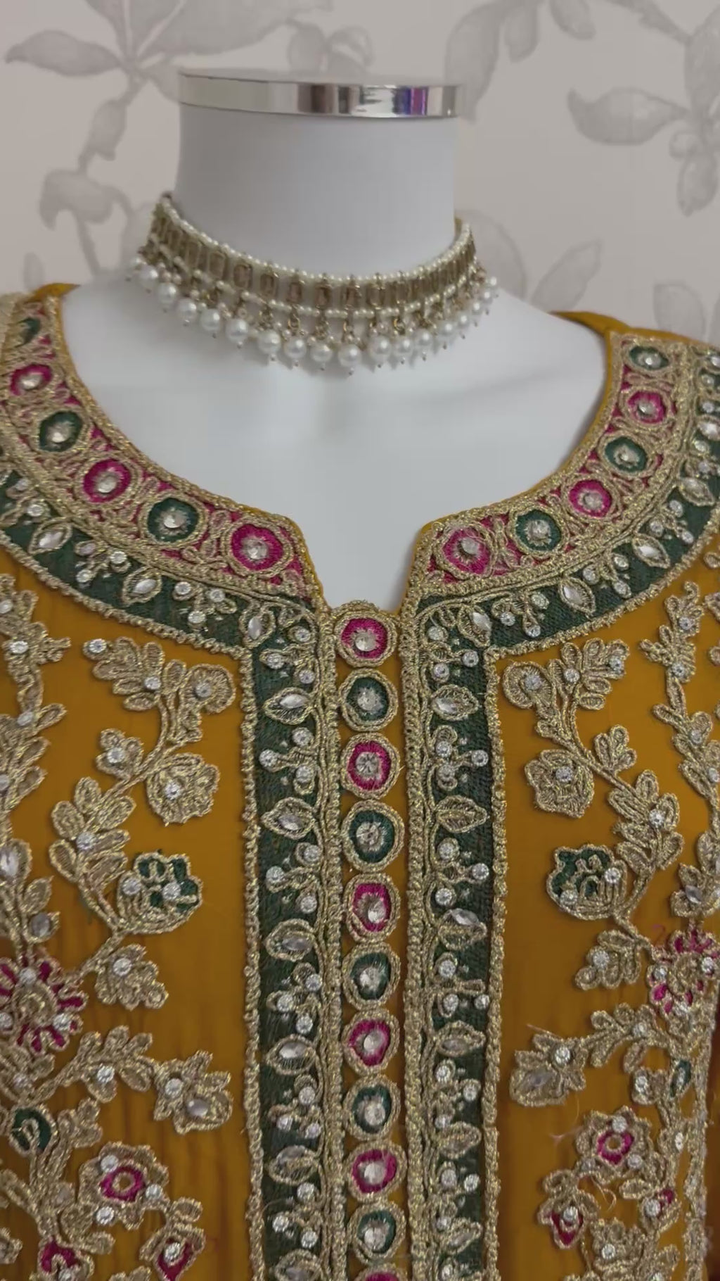 AYLAA- 3 piece heavy Embroidered Chiffon Suit