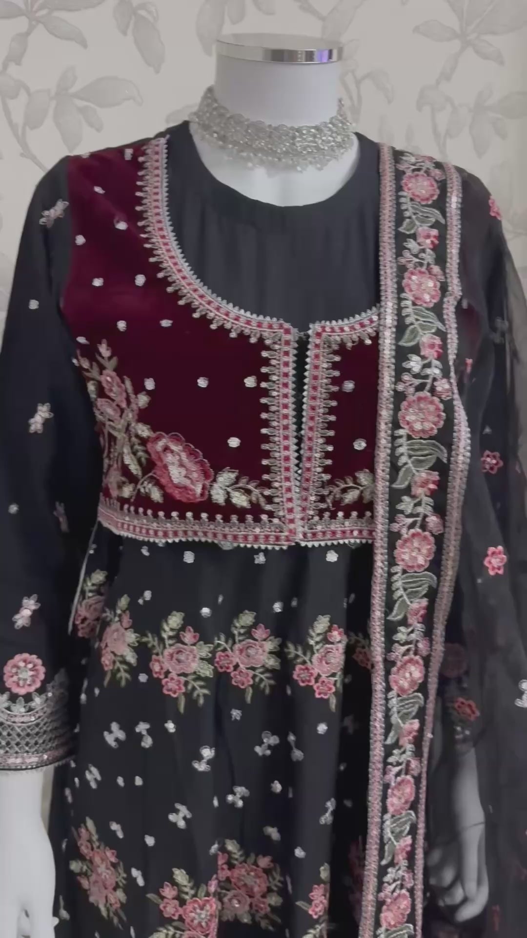 HUSN-E-EID  3 pieces Embroidered viscose Maxi dress