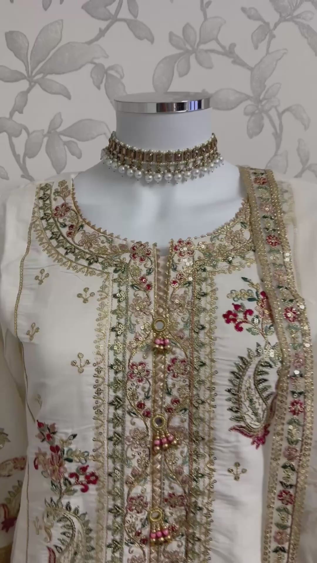 ETHNIC LUX- 3 Piece embroidered viscose Suit