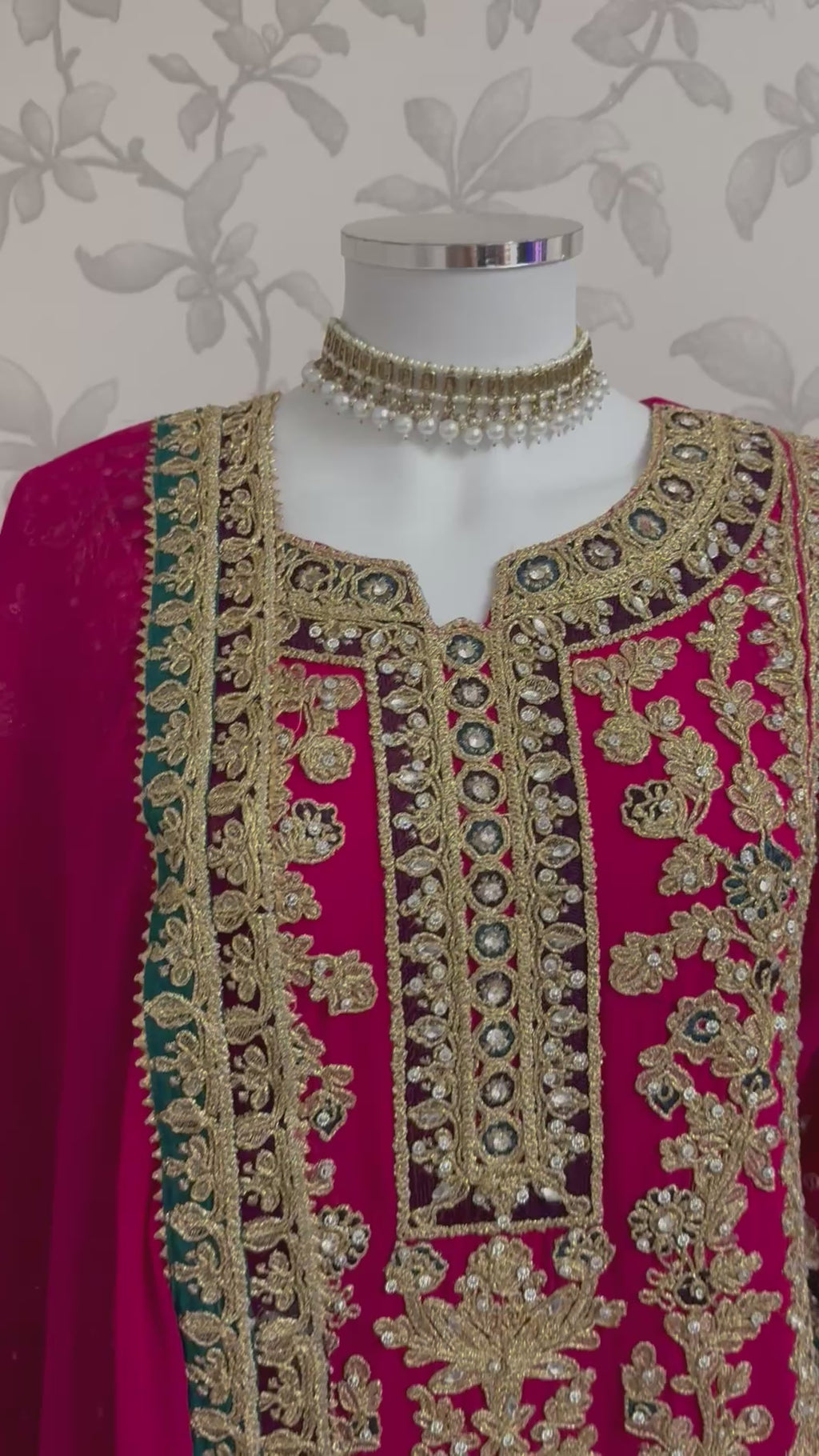 AYLAA- 3 piece heavy Embroidered Chiffon Suit